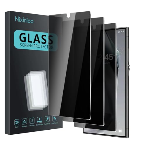3 Pack Privacy Screen Protector for Samsung Galaxy S24 Ultra, Anti Spy Tempered Glass 9H Hardness, Black Protector Anti Spy, Bubble Free, Anti-Scratch - size: Galaxy S24 Ultra FK3