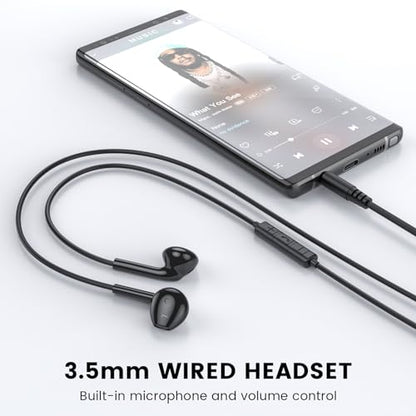 Wired Earbuds with Microphone,Wired Earphones in Ear Headphones HiFi Stereo - color: Black, size: 2 pack