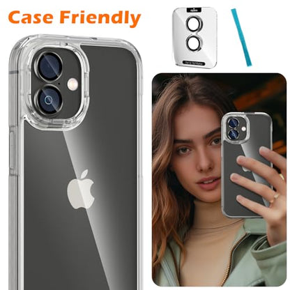 imluckies for iPhone 16 / iPhone 16 Plus/iPhone 17 Camera Lens Protector, AR+AF Tempered Glass 9H Anti-Scratch Metal Individual Lens Cover, HD Clear Camera Accessories, Case Friendly - Black - color: Black