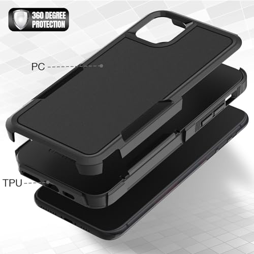 MDCN for iPhone 11 Case: Dual Layer Protective Heavy Duty Cell Phone Case Shockproof Rugged Bumper Tough with Screen Protector - 16ft Military Grade Drop Tested for Appple iPhone 11 (6.1 inch), Black - color: Black (PC) + Black (TPU)