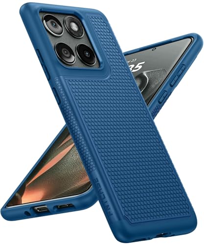 FNTCASE for Motorola Edge 2025 Case: Dual Layer Non Slip Matte Textured | Shockproof Military Grade Drop Protection, Anti-Scratch, Rugged Protective Cell Phone Cover, for Daily Use, Blue - color: Blue, size: For Motorola Edge 2025