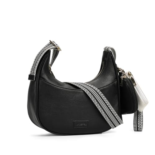 Small Crossbody Bags for Women RFID Vegan Leather Wristlet Phone Mini Purse Shoulder Handbag Wallet Travel Purse - color: N-black