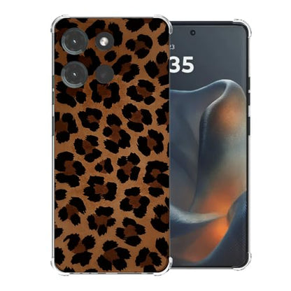 Leopard Print Pattern Clear TPU Case for Moto G 5G 2025 6.6 Inch - Flexible Transparent TPU Shockproof Anti-Fingerprint Soft Bumper Painted Phone Cover - color: Leopard Print