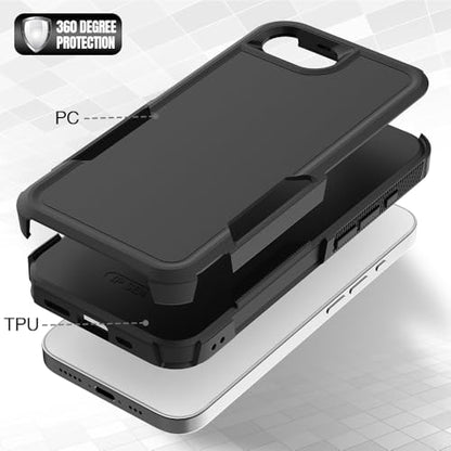 Heavy‑Duty Rugged Anti‑Drop Shockproof Protective Phone Case for iPhone 17e & iPhone 16e, Durable Protective Shell, Black - color: Black, size: iPhone 17e/16e