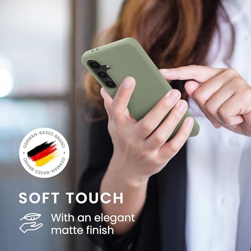 kwmobile Case Compatible with Samsung Galaxy S24 FE Case - Soft Slim Protective TPU Silicone Cover - Gray Green - color: gray green, size: Galaxy S24 FE