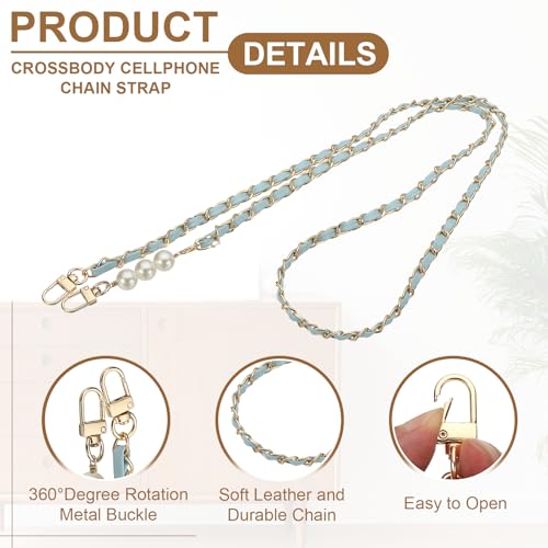 uxcell Phone Lanyard, Crossbody Cellphone Chain with Tether Tabs - color: Light Blue