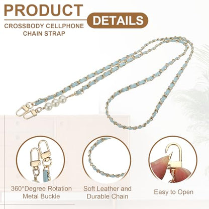 uxcell Phone Lanyard, Crossbody Cellphone Chain with Tether Tabs - color: Light Blue