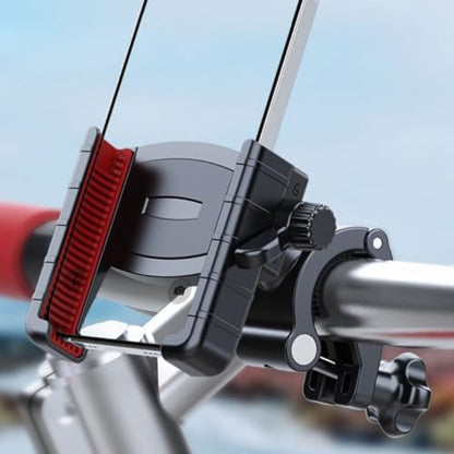 Motorcycle Phone Holder Mount with Vibration Dampening Shock Absorption Phone Bracket Base for Motorbike Navigation and Riding Use
