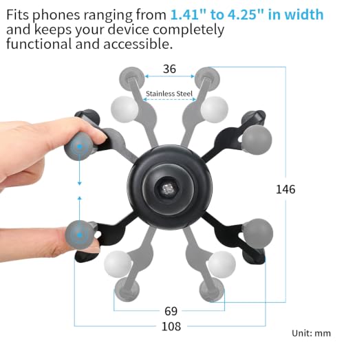 Strg Phone Mount with 2 Holes Drill-Down Diamond Base and Aluminum Arm - size: Aluminum Alloy Diamond Base