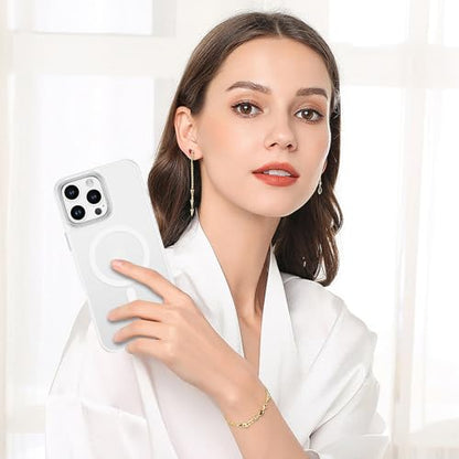 BENTOBEN Magnetic for iPhone 16 Pro Max Case,(Compatible with MagSafe) (Military Grade Drop Protection) Slim Translucent Matte Shockproof with Anti-Fingerprint Phone Case 6.9",White - color: White