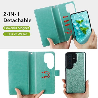Varikke for Galaxy S26 Ultra Wallet Case Magnetic Detachable, Mint Green - color: Mint, size: Galaxy S26 Ultra 6.9"