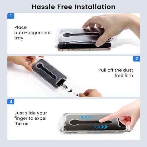 360 Privacy for iPhone 16e 14/13 Pro / 13 Screen Protector 2 Pack, [Auto Alignment Dust Free] Full Coverage Easy Install 4 Way Anti Spy Tempered Glass for Apple 13 Pro / 14/13 16e