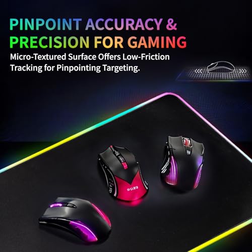 RGB Gaming Mouse Pad with Wireless Charging 15W, LED Mouse Mat 31.5 * 11.8 in, 10 Light Modes Extra Large Mousepad Non-Slip Rubber Base Computer Keyboard Mat for Gaming, MacBook, PC, Laptop, Desk - color: Black-D