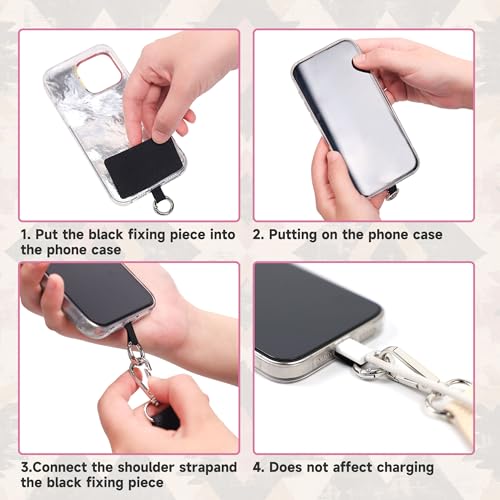 FUVLIFE Cell Phone Lanyard Crossbody, Clip and Go Phone Strap with Wallet - color: Soft Boho