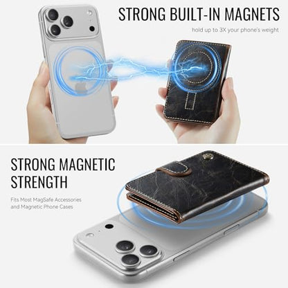 for Magsafe Magnetic Phone Wallet Card Holder, Luxury Coffee - color: Luxury Coffee
