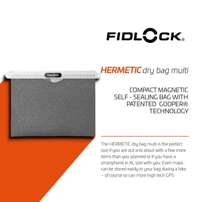 FIDLOCK Hermetic Dry Bag Flexible Magnetic Bag, Maxi, Transparent Black | Maxi Dry Bag, Gooper Magnetic Self-Sealing Closure, Water/Dust/Sand Protection, Touchscreen Window, Lanyard Carry, XL Phone - color: Transparent Black, size: Maxi