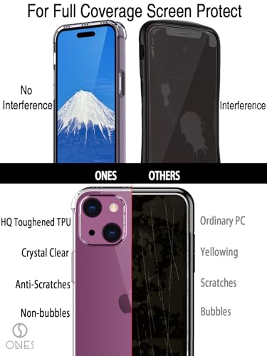 ONES Clear Case for iPhone 15 Anti-Yellowing Crystal Clear Case, Military-Grade Shockproof Slim Transparent Phone Cover with Camera Guard - color: HD High Transparency, size: iPhone 15