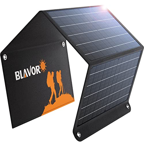 BLAVOR 30W Foldable Solar Panel Outdoor Charger, USB-A QC3.0 24W USB-C DC - color: 30W