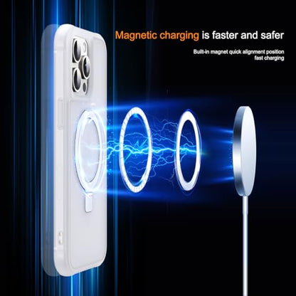 SKYLMW Compatible with iPhone 15 Pro Case with Stand,Translucent | iPhone 15 Pro Phone Case 6.1",Magnetic Ring Stand,Compatible with MagSafe,Military-Grade Protection,Great Grip Feeling - color: Translucent, size: Iphone 15 Pro