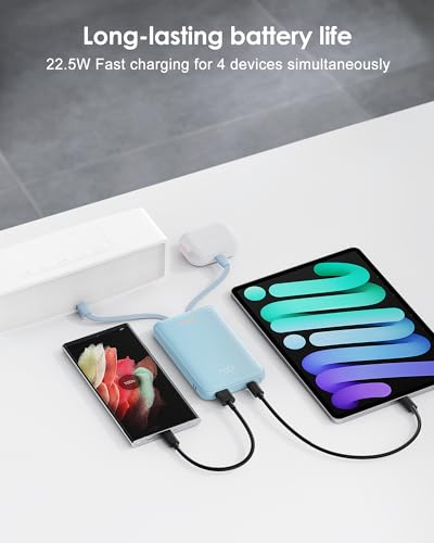 Portable Charger 10000mAh, 22.5W Fast Charging Power Bank - color: Blue