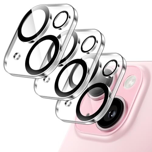 JETech Camera Lens Protector for iPhone 15/15 Plus, 3-Pack | 9H Tempered Glass, HD Clear, Anti-Scratch Protection, Night Shot Compatible, Case-Friendly - size: iPhone 15 / 15 Plus