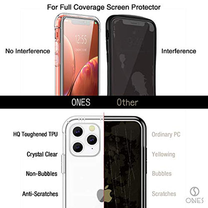 ONES for iPhone 11 Pro Max Case Clear, Slim Soft TPU Silicone Cover, Military Drop Protective Thin Phone Bumper Case with Shockproof Airbags, Yellowing Resistant, Transparent - color: HD High Transparency, size: iPhone 11 Pro Max