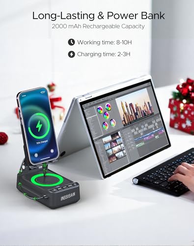 Gifts for Him Dad Men Mother's&Father's Day, Birthday Ideas for Men Women, Cell Phone Stand with Wireless Bluetooth Speaker with Wireless Induction Audio & Colorful Led Light - color: Black
