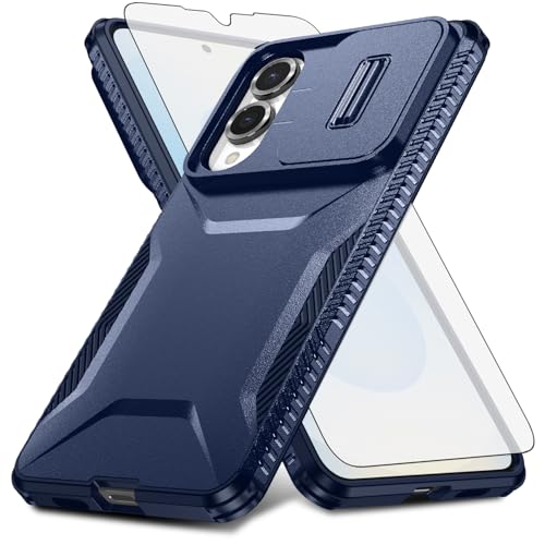 Asuwish Phone Case for Samsung Galaxy S25 Edge 5G with Screen Protector and Slide Camera Cover Rugged Hybrid Shockproof Protective Cell Accessories S25Edge 25S S 25 25Edge 6.66 2025 Women Men Blue - color: Blue