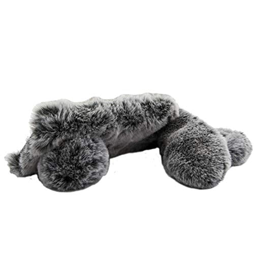 Rabbit Ear Crossbody Strap Case - Fuzzy Fluffy Plush Ball Bunny Fur Soft Bumper Protective Cover for Moto G Play 2024 4G, Dark Grey - color: Dark Grey, size: Moto G Play 2024 4G