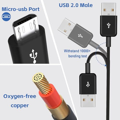 Micro USB Cable, Micro USB Splitter, Micro USB Charger & Data Cable 5ft - color: Black-5ft, size: 6