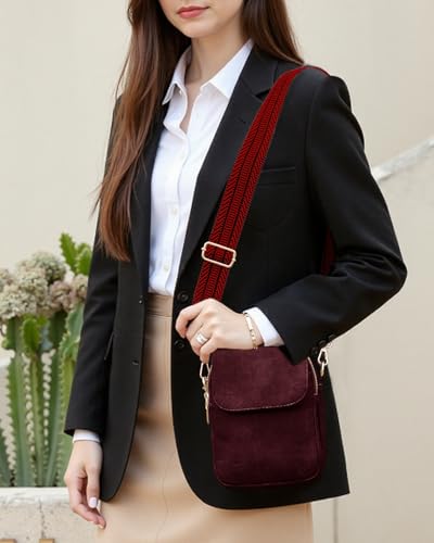 Fashion Small Crossbody Bags for Women Trendy Designer Cell Phone Purses | Adjustable Straps,with Card Holder,Detachable Wristlet Strap,small Cross Body Bag for Woman,Mini Bags,Travel Purse,Work,Gym - color: Red
