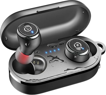 TOZO T10 Wireless Earbuds Powerful Bass Stereo Wireless Charging, APP, IPX8 - color: Black