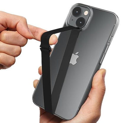 Sinjimoru C-Shaped Clip Finger Phone Grip, Silicone Strap, Black 200 - color: Black, size: 200