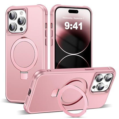 SKYLMW Compatible with iPhone 14 Pro Case with Stand,Rose Gold - color: Rose Gold, size: iPhone 14 Pro