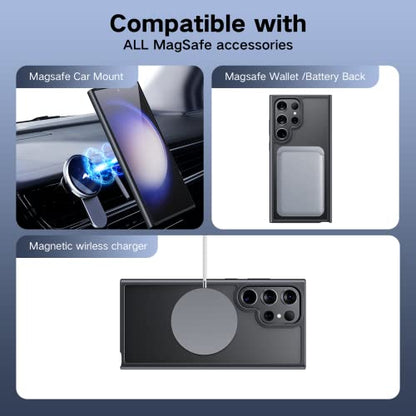 ANNGELAS for Samsung Galaxy S23 Ultra Mag safe Case,Slim Shockproof Protective Cover with Magnetic,Frosted Hard Back Soft Silicone TPU Bumper Phone Case Compatible Galaxy S23 Ultra 6.8inch,Matte Black - color: Matte Black