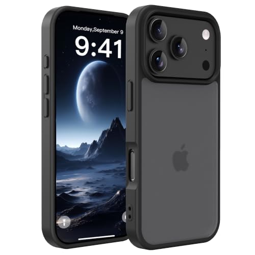 for iPhone 17 pro max Case Translucent Matte Phone Cover, [10 FT Military Grade Drop Protection] Slim Durable Shockproof Protective Bumper (Black, iPhone 17 pro max) - color: Black, size: iPhone 17 Pro Max