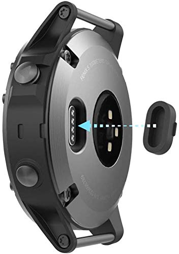10 Pack Dust Plug Compatible with Garmin Fenix 8 7 7S 7X 6 6S 6X Pro 5 5S 5X Plus/Vivoactive 3/4/Venu Sq/Forerunner 245/935 Silicone Charger Port Protector Anti Dust Plugs Caps Cover - Black - color: Black