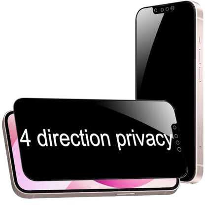 2 Pack 360 Degree Privacy Tempered Glass for iPhone 13/13 Pro/iPhone 14 / iPhone 17e /16e Anti-Spy Screen Protector 4 Directions Film 4 Sides 6.1 inch - size: For iPhone 17e / 16e/13 Pro/13 / 14