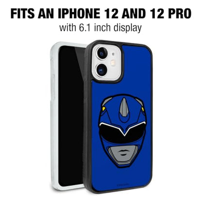 Power Rangers Blue Ranger Helmet Protective Slim Fit Hybrid Rubber Bumper - color: iPhone 12 | 12 Pro (Fits 6.1 Inch Display)