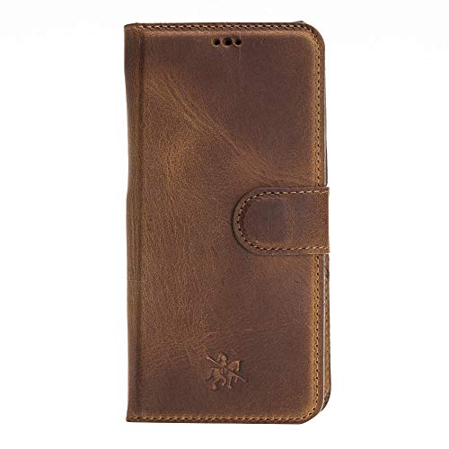 Venito Florence Leather Wallet Phone Case Compatible with Samsung Galaxy S9 - Extra Secure with RFID Blocking - Detachable Phone Wallet - Antique Brown - color: Antique Brown, size: S9