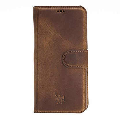 Venito Florence Leather Wallet Phone Case Compatible with Samsung Galaxy S9 - Extra Secure with RFID Blocking - Detachable Phone Wallet - Antique Brown - color: Antique Brown, size: S9