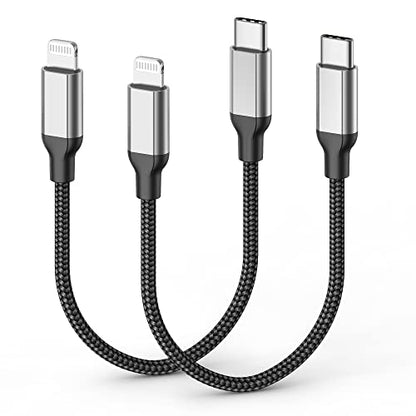 2Pack MFi Certified 1ft USB-C to Lightning Cable for iPhone 14/13/12, iPad - size: 1FT