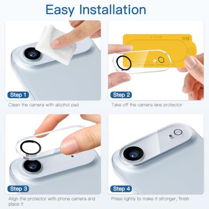 [3 Pack Camera Lens Protector For iPhone 17 Air 6.6-Inch,9H Tempered Glass,Anti-Scratch,Case Friendly,Night Circle,No-Bubble HD Clarity,Full Cover - size: iPhone 17 Air
