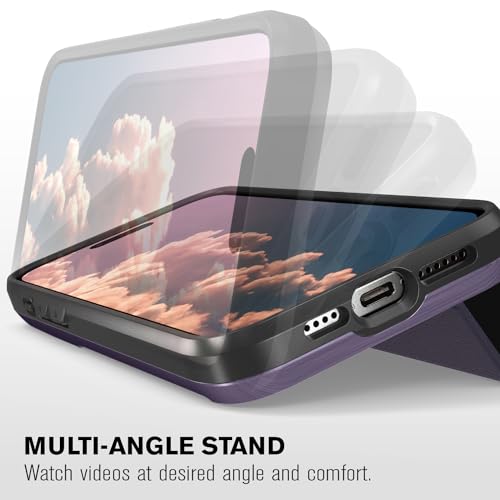 VENA vCommute for iPhone 15 Pro Max Wallet Case, Purple | Military-Grade Drop Protection, Premium Leather Magnetic Flap Cover, Hidden Card Holder, RFID Blocking, Multi-Angle Kickstand - color: Classic - Purple, size: iPhone 15 Pro Max