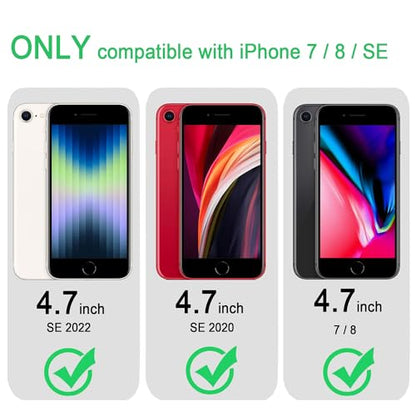 JJGoo Compatible with iPhone SE Case 2022/2020, Compatible with iPhone 7 8 Case, Bling Sparkle Soft TPU Anti-Scratch Shockproof Protective Phone Bumper, Women Girls Cute Slim Phone Case, Clear Glitter - color: Clear Glitter