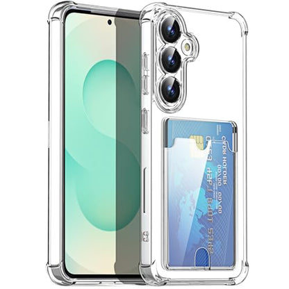 AICase for Samsung Galaxy S26 Plus Case with Card Holder Clear, Slim Thin Lightweight Transparent Wallet TPU Protective Phone Case with Credit Card Slot - color: Card Holder, size: S26 PLUS