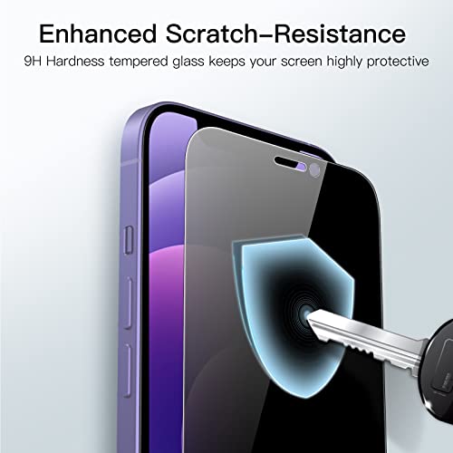 JETech Privacy Screen Protector for iPhone 12/12 Pro, 2-Pack - size: iPhone 12/12 Pro