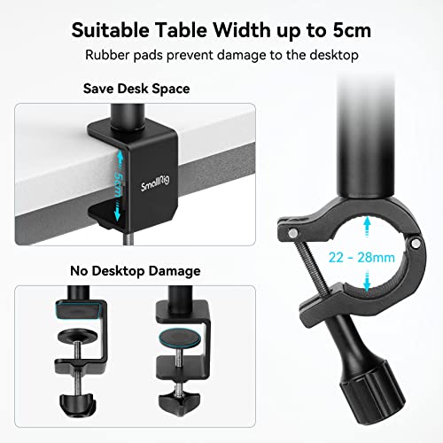 SMALLRIG Camera Desk Mount Table Stand, 13"-35.4" Adjustable Light Stand - style: Clamp 3992