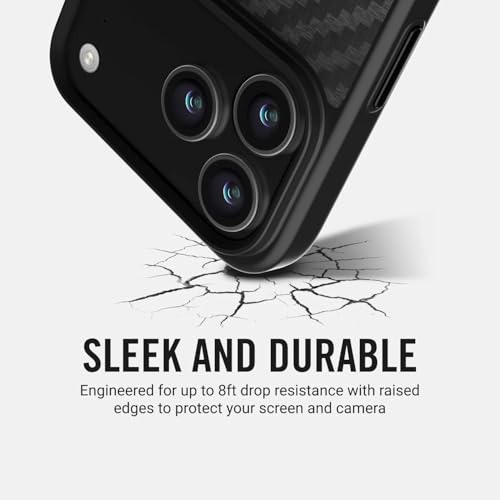 Ridge Case Compatible with iPhone 17 PRO - Compatible with MAGSAFE & Wireless Charging, Aluminum Control Buttons, Dual-Layer Construction, TPU Bumper with Drop Protection (Carbon) - color: Carbon, size: iPhone 17 Pro