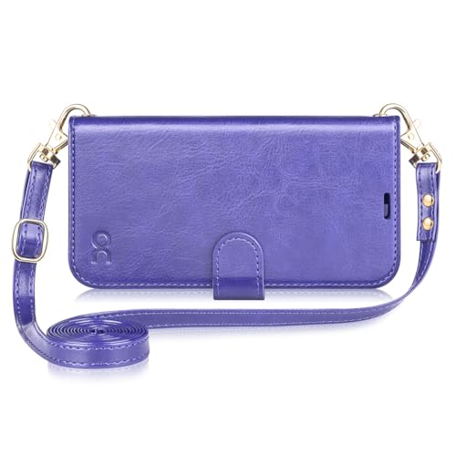 OCASE for iPhone 16 Plus Wallet Case, PU Leather Crossbody Phone Case with Removable Shoulder Strap, Kickstand, RFID Blocking Card Slots, Flip Folio Phone Cover 6.7 Inch 2024, Purple - color: Purple, size: iPhone 16 Plus